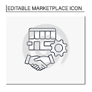 Managed marketplace line icon