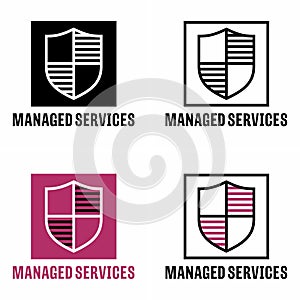 `Managed services` maintaining process and function outline information icon