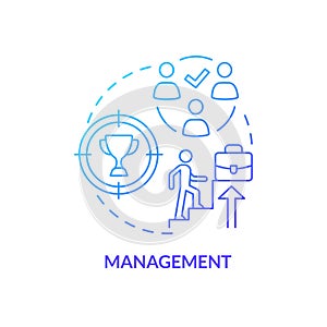 Management blue gradient concept icon