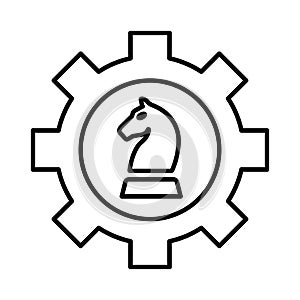 Management, business, chess, game, strategic, strategy outline icon. Line vector design