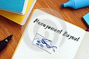 Management Buyout MBO inscription on the piece of paper