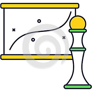 Management chart and chess piece icon vector