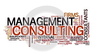 Management consulting text cloud