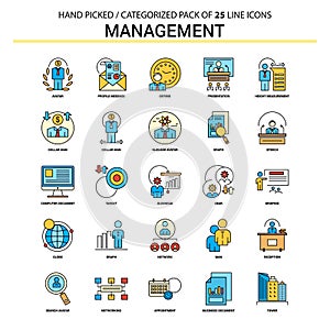 Management Flat Line Icon Set - Business Concept Icons Design