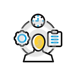 Multi color icon for Management, monograph and folder