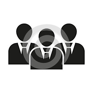 The management icon. Team and group, teamwork, people, alliance symbol. UI. Web. Logo. Sign. Flat design. App.