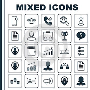 Management Icons Set. Collection Of Talking, Location, Deal And Other Elements. Also Includes Symbols Such As Dollar