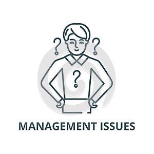 Management issues vector line icon, linear concept, outline sign, symbol