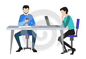 Management and Leadership concept on transparent background, flat design vector illustration