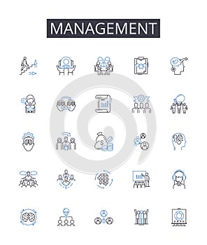 Management line icons collection. Efficiency, Speed, Innovation, Adaptability, Flexibility, Maneuverability
