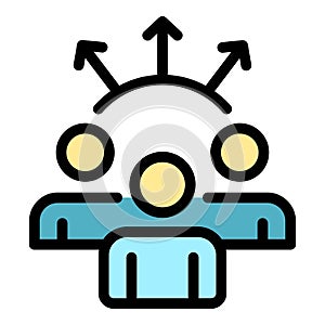 Management meeting icon color outline vector