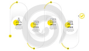 Management, Methodology and Seo timer icons set. Graph laptop sign. Agent, Development process, Analytics. Vector