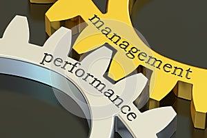 Management Performance concept on the gearwheels, 3D rendering