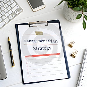 Management plan strategy isolated on white background