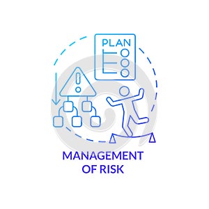 Management of risk blue gradient concept icon
