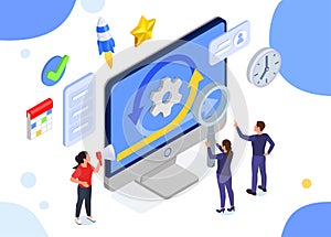 Management Software Isometric Concept