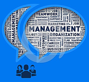 Management speech bubble, word cloud vector