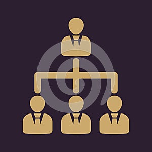 The management and teamwork icon. Team and group, teamwork, people, alliance, management symbol. UI. Web. Logo. Sign
