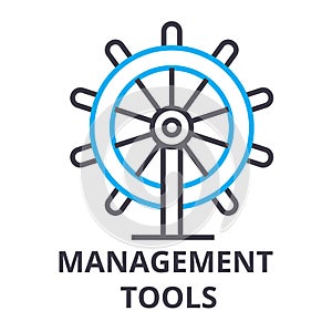 Management tools thin line icon, sign, symbol, illustation, linear concept, vector