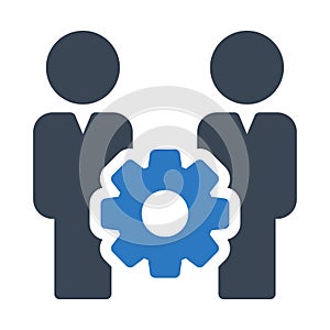 Management vector glyph color icon