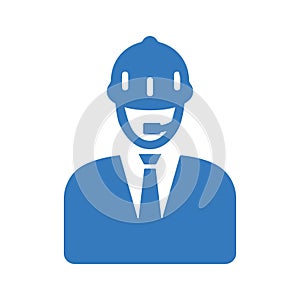 Manager, assistant icon. Blue color design