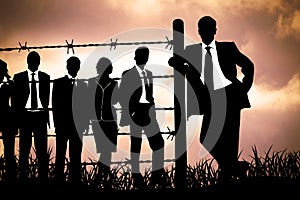 Manager behind Barbed wire