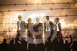 Manager behind Barbed wire