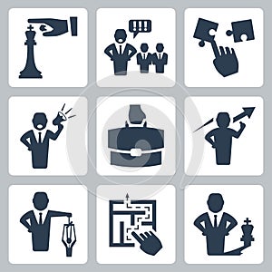 Manager and boss related vector icons