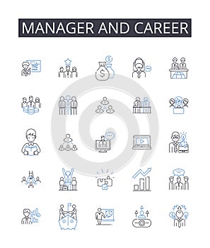 Manager and career line icons collection. Equality, Feminism, Masculinity, Stereotypes, Intersectionality, Sexuality