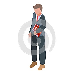 Manager consumer rights icon, isometric style