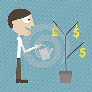 Manager grows a money plant