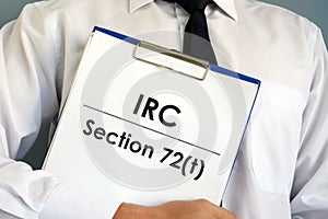 Manager is holding IRC Section 72t documents.