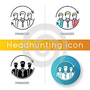 Manager icon. Linear black and RGB color styles. Corporate management. Professional occupation, human resources