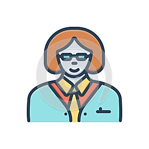 Color illustration icon for Manager, steward and director