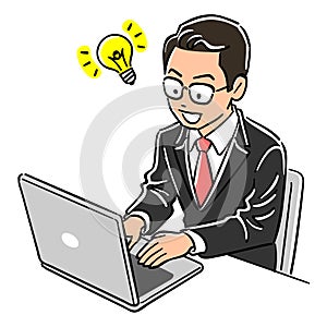 The image of a Manager man operating laptop,Inspiration photo