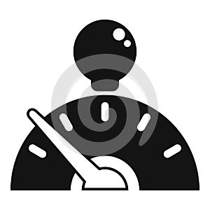 Manager measuring employee performance with speedometer icon