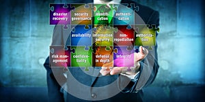 IT Manager Offering Information Security Puzzle photo