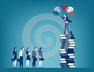 Manager speaking to group of people