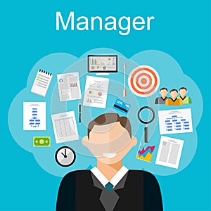 Manager task illustration. Flat design illustration concepts for management