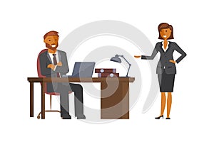 Manager woman talking