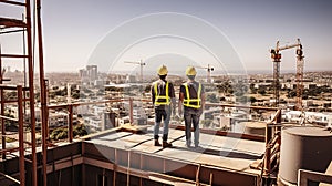 Managing Construction Projects, Engineers Supervising Construction from Above, Generative AI