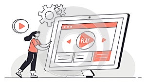 Managing Digital Settings on a Tablet Device, vector design Generative AI