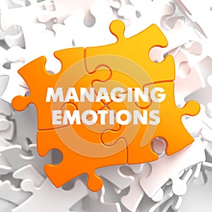 Managing Emotions on Yellow Puzzle.