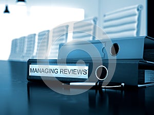 Managing Reviews on Folder. Toned Image. 3D.