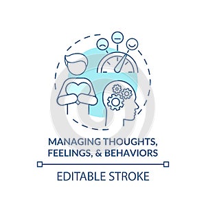 Managing thoughts, feelings and behaviors concept icon