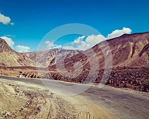 Manali-Leh road in Himalayas