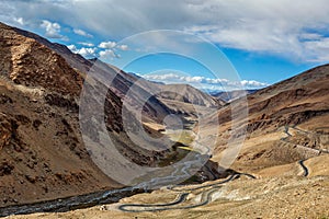 Manali Leh road near Tanglang la Pass in Himalayas photo