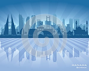 Manama Bahrain city skyline vector silhouette photo