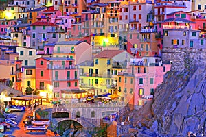 Manarola at the blue hour photo