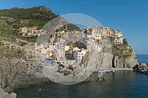 Manarola Village, Cinque Terre Coast of Italy. Manarola is a beautiful small town in the province of La Spezia, Liguria
